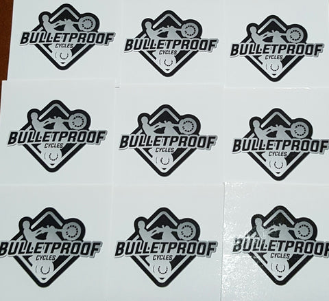 Bulletproof Cycles logo Sticker Pack silver