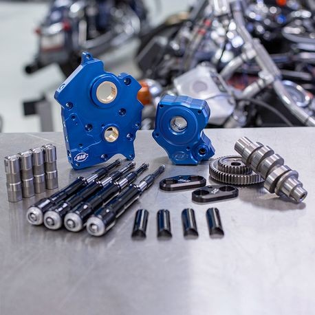 Chain Drive 475C Cam Chest Kit,with Black Pushrod Tubes for Oil Cooled 2017-up M8 Models